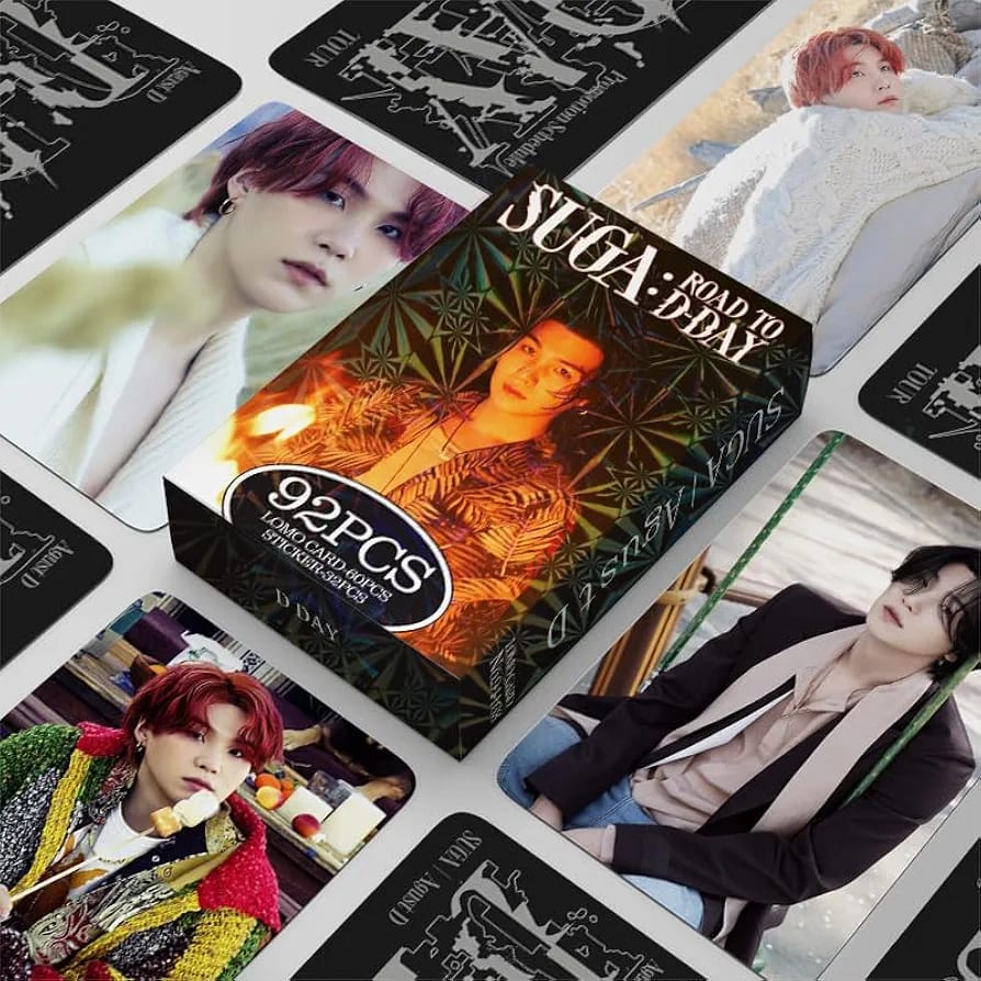 Suga (BTS) Lomo Cards (60 Cards + 32 Stickers)