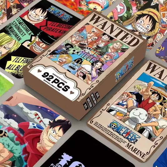 One Piece WANTED Lomo Cards (60 Cards + 32 Stickers)