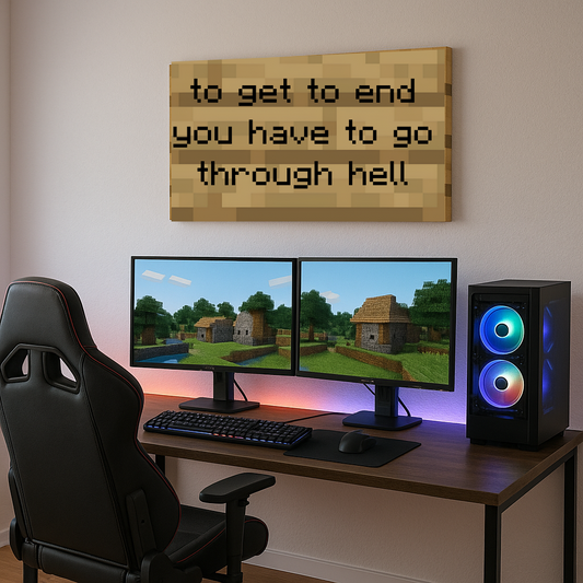 HELL TO END Minecraft Sign Board